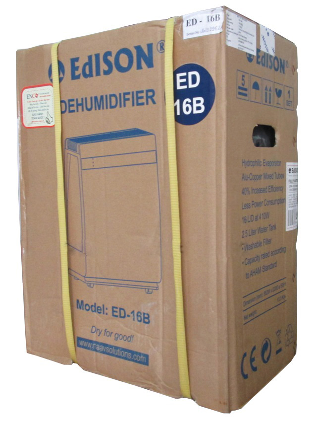 Quy cách đóng gói máy hút ẩm Edison ED-16B