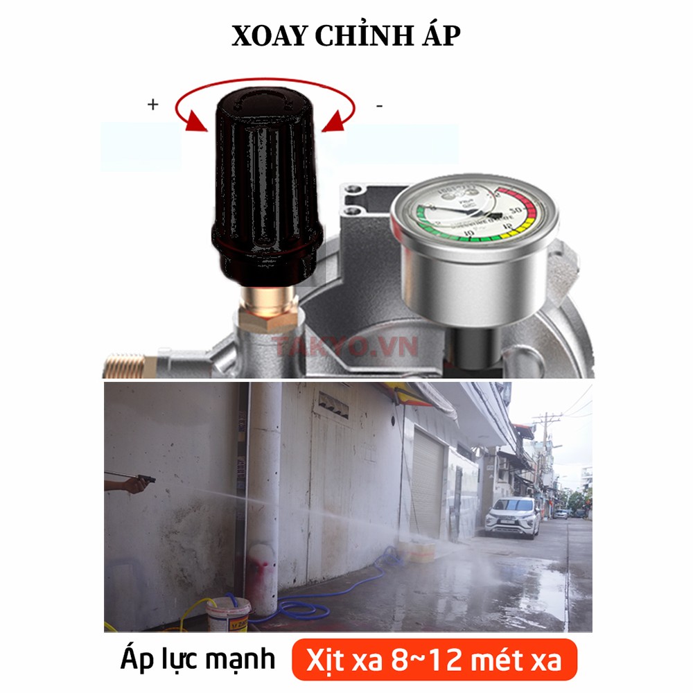 Máy rửa xe Oshima OS 190 C có thể điểu chỉnh được áp lực nước