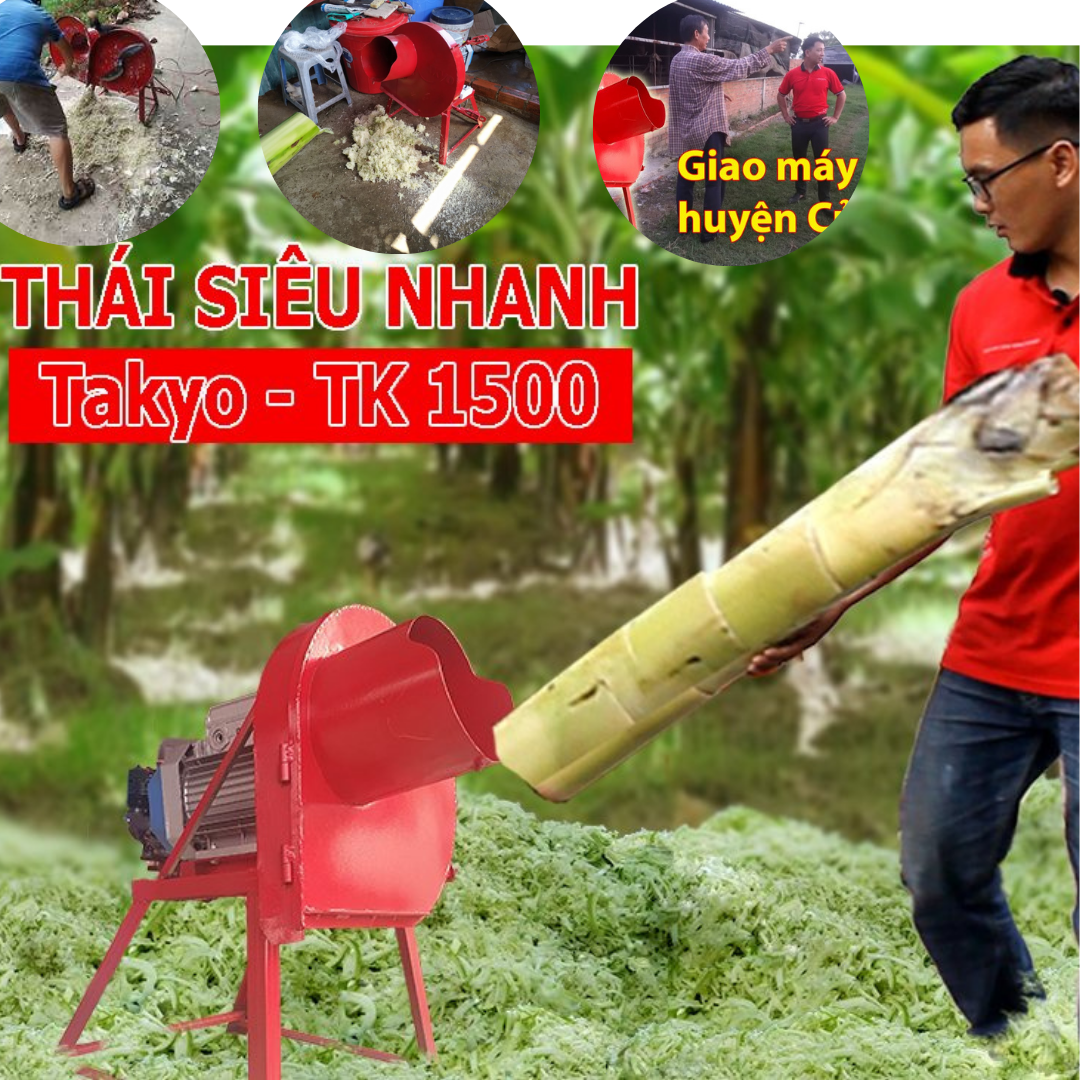 Dòng máy thái chuối Takyo TK 1500 được bà con sử dụng rộng rãi. Máy sử dụng lâu dài, cho ra năng suất cao.