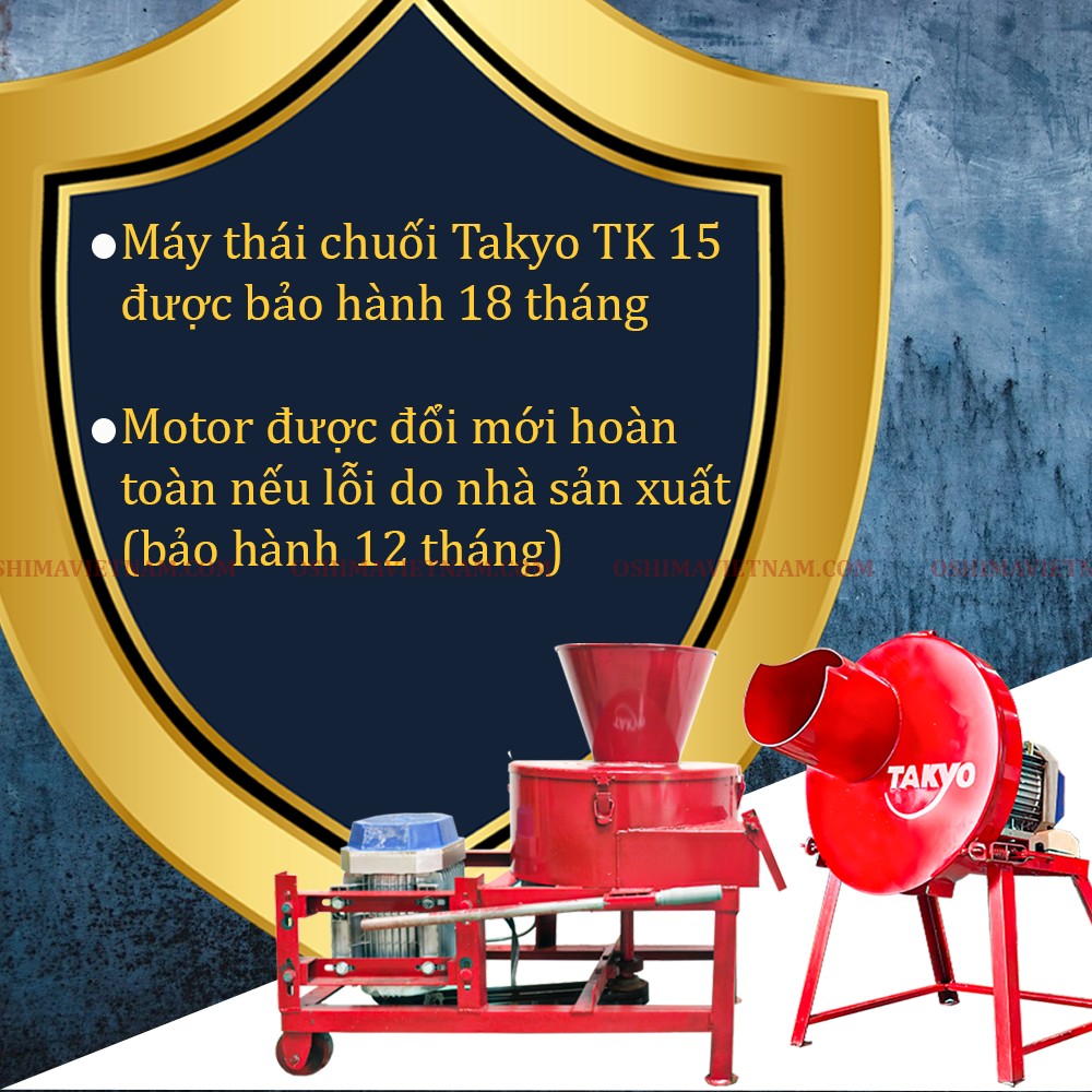 Máy băm chuối cao cấp Takyo được bảo hành chính hãng 18 tháng