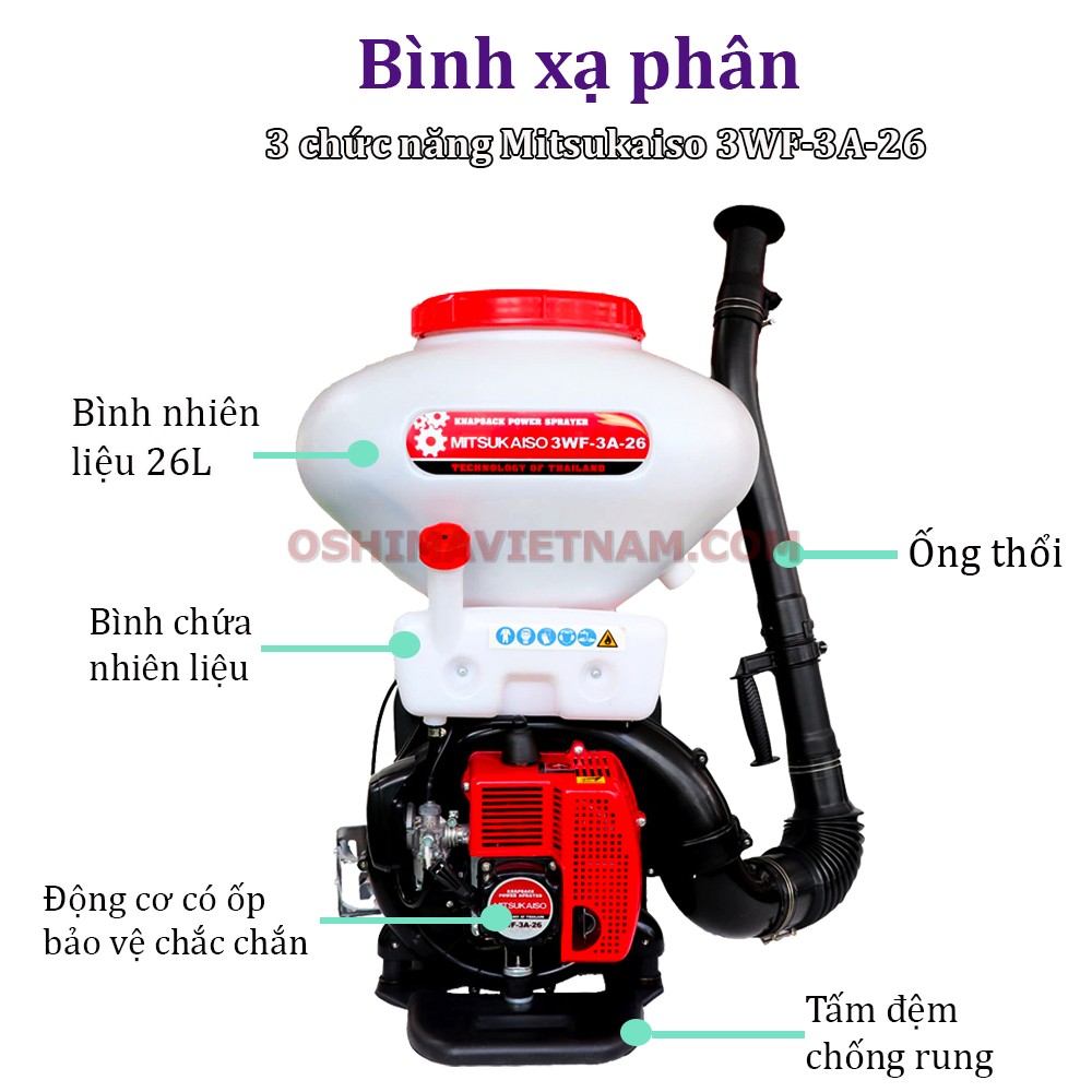 Các bộ phận của bình xịt xạ phân Mitsukaisho 3WF-3A-26