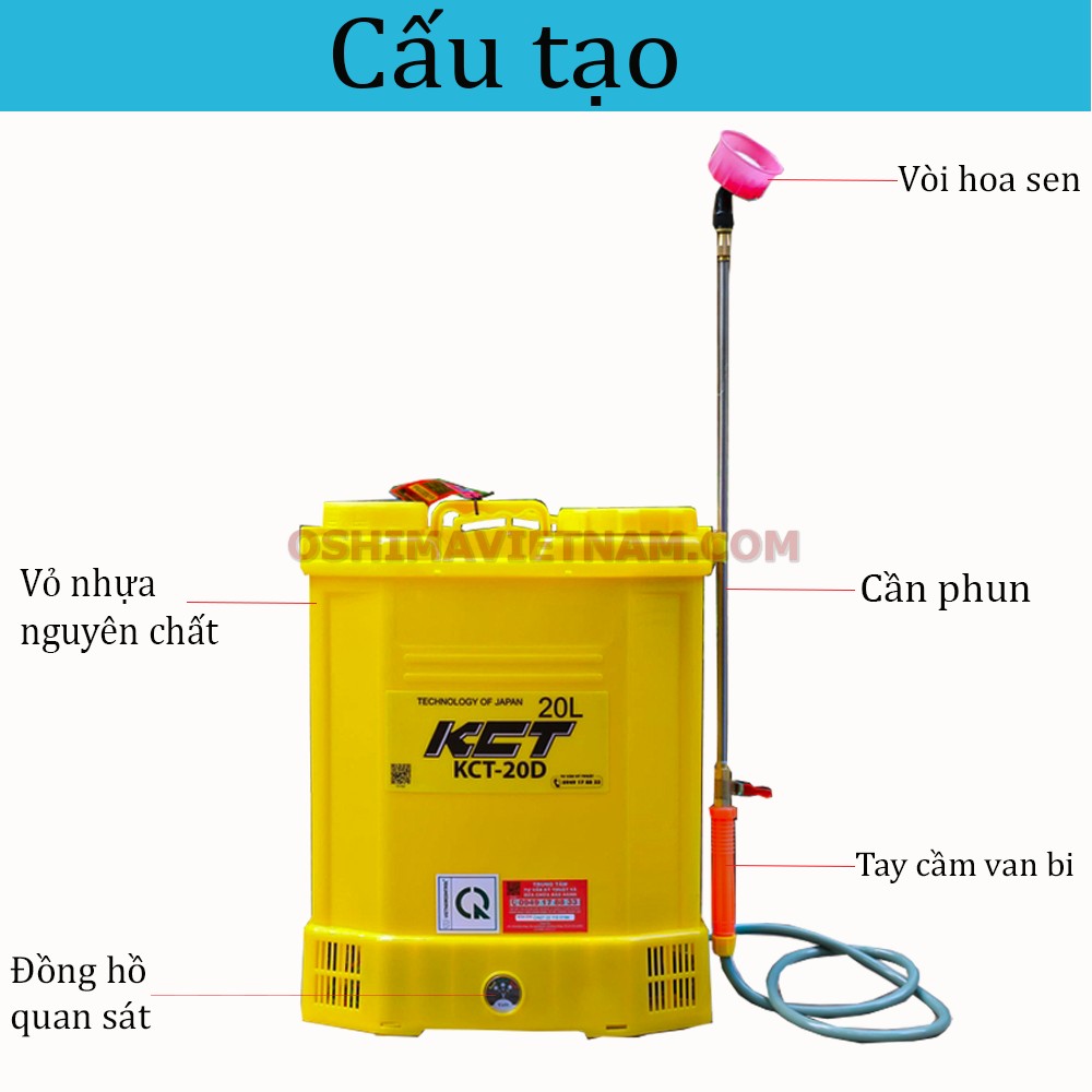 Cấu tạo chi tiết của bình xịt điện KCT 20