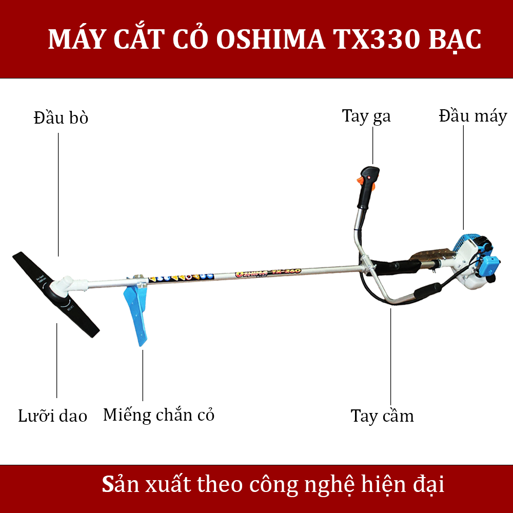 cấu tạo của máy cắt cỏ oshima tx 330