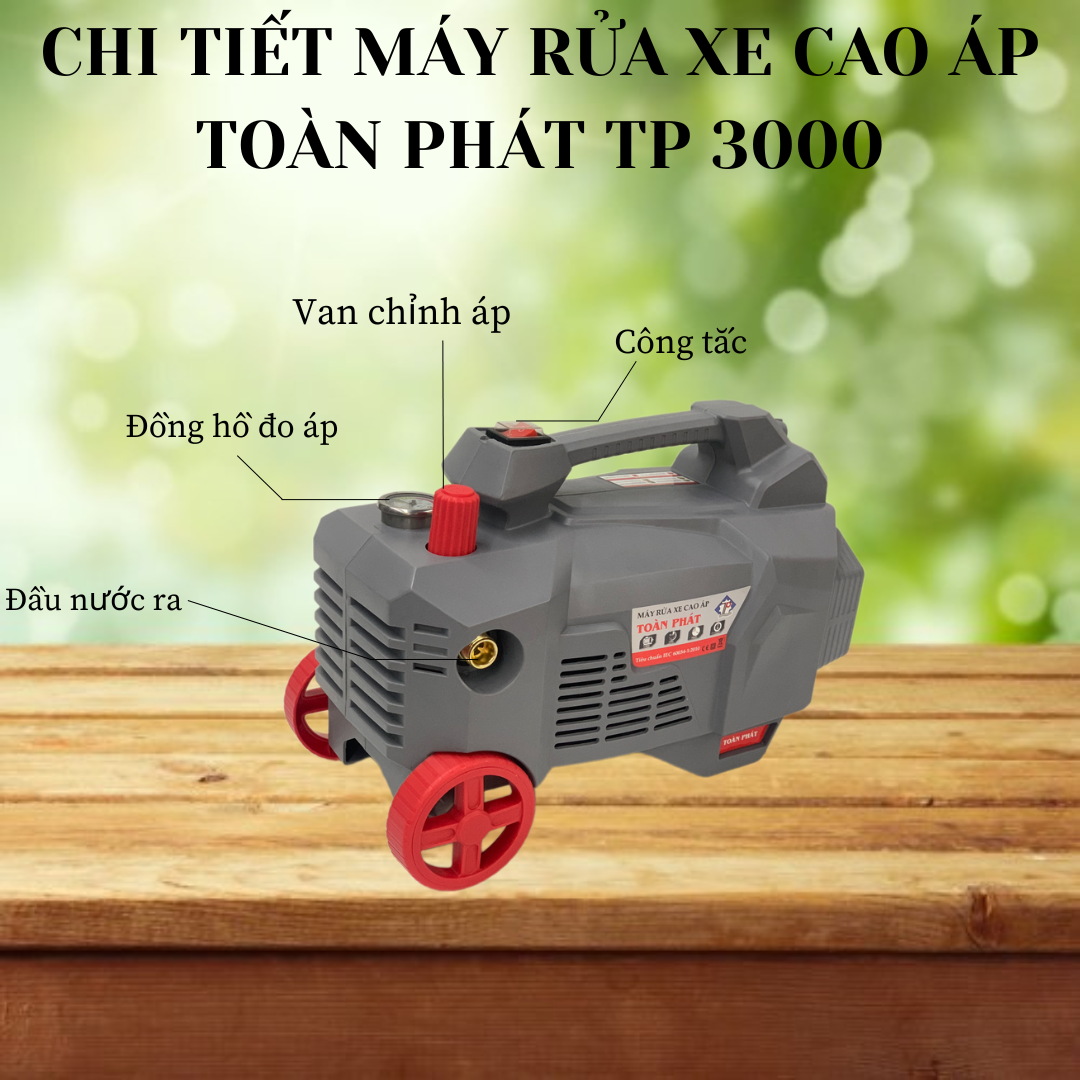 cấu tạo chi tiết của máy bơm rửa xe cao áp toàn phát tp 3000