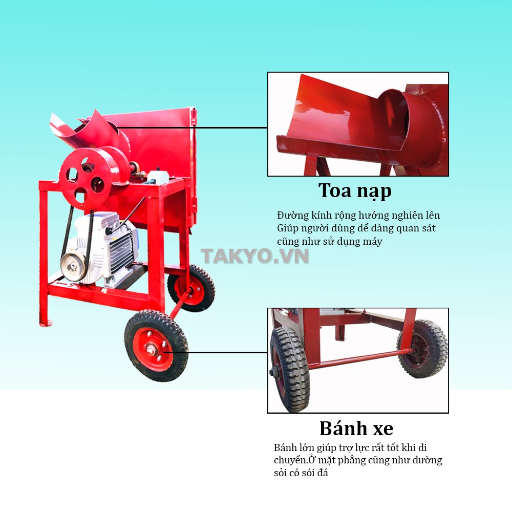 Toa nạp nguyên liệu của máy băm cỏ cho bò Takyo TK 1800 lên đến 20cm