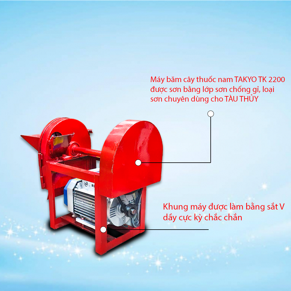 Cấu tạo bộ khung của máy thái cây thuốc nam Takyo TK 2200 Plus