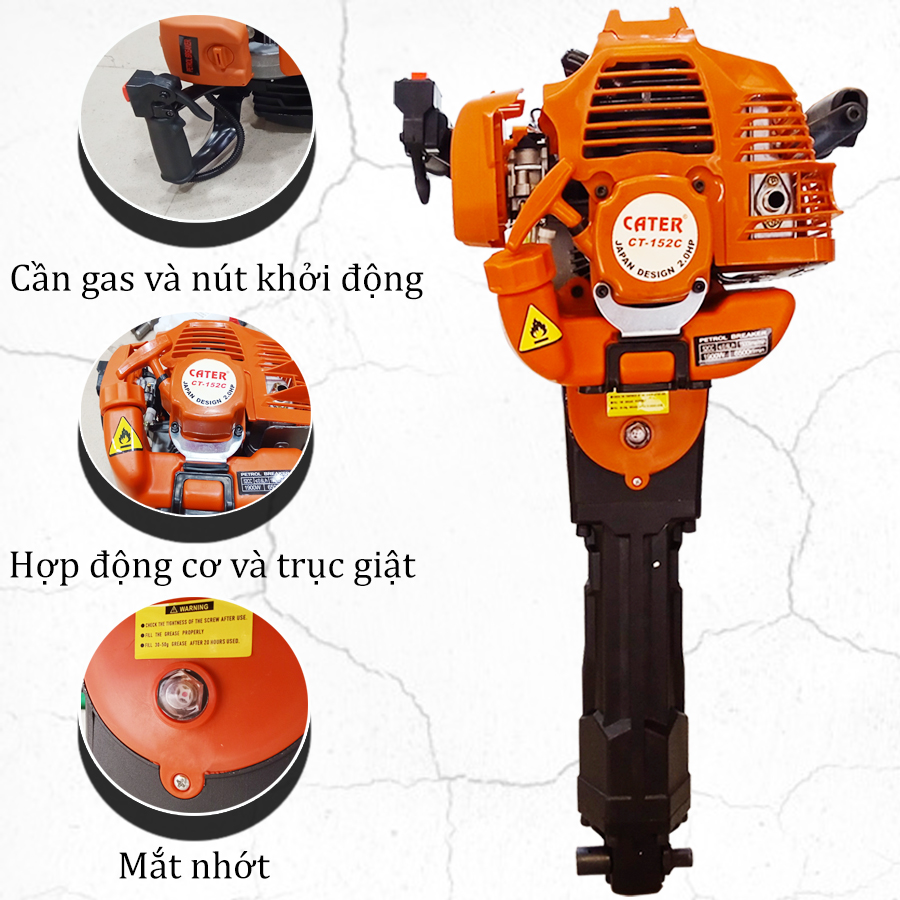 cấu tạo máy đánh gốc cây Cater CT152CC