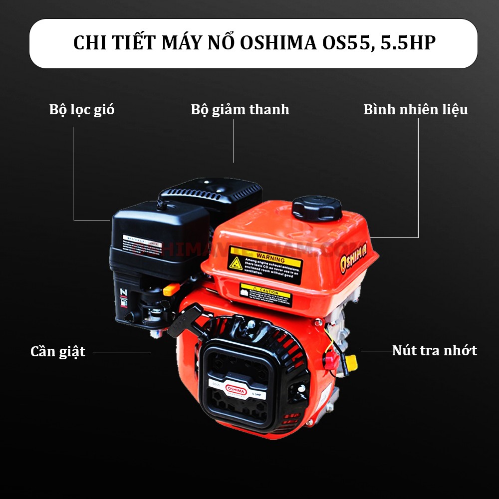 Chi tiết các bộ phận của máy nổ Oshima OS 55