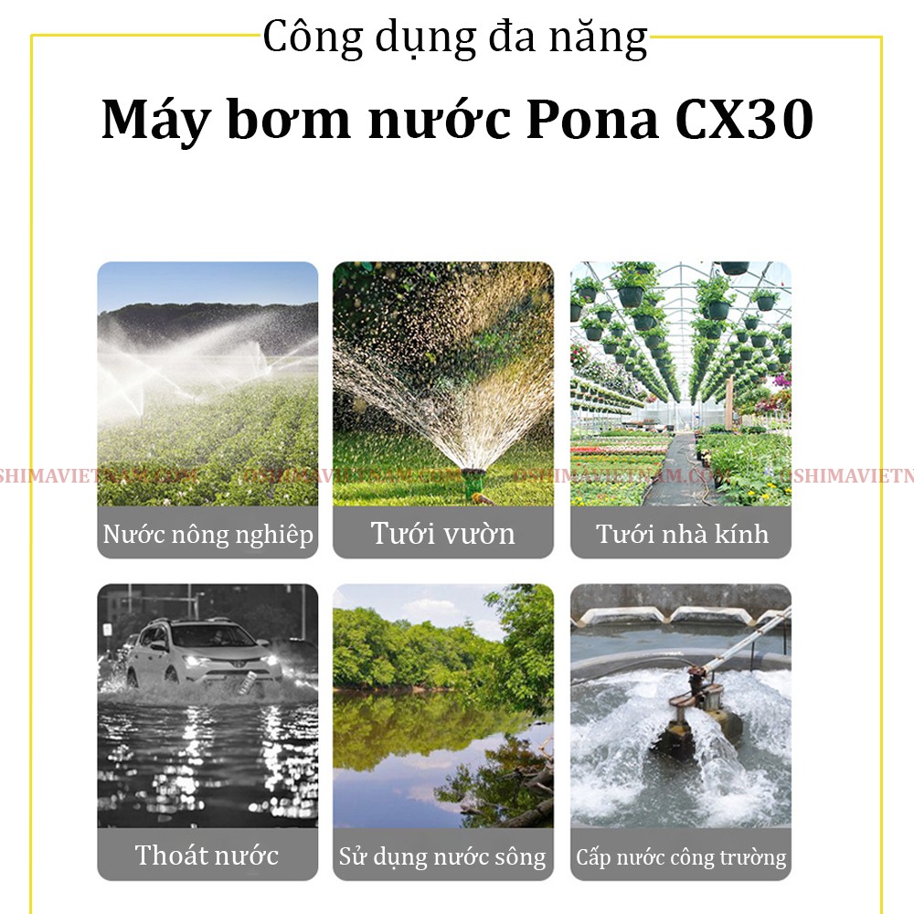 Ứng dụng đa dạng của máy bơm nước PONA CX 30