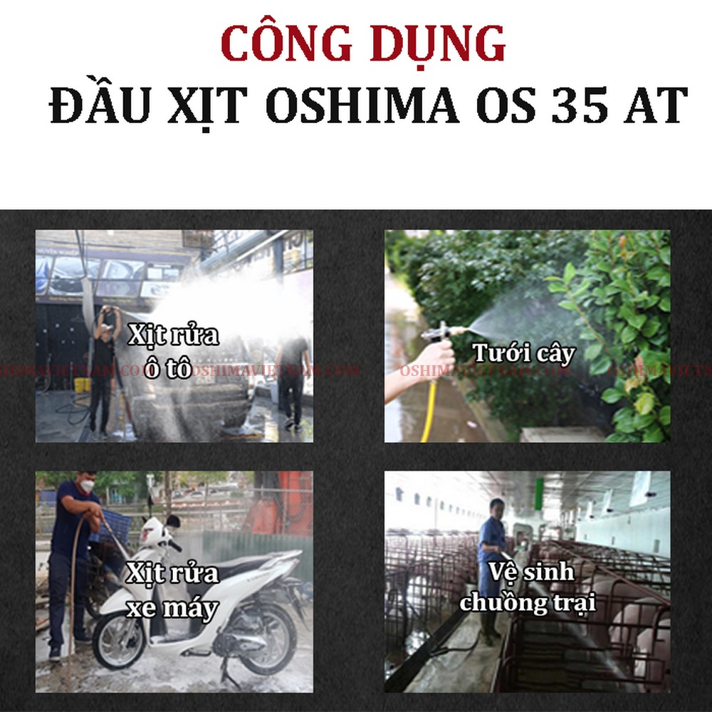 Ứng dụng đa dạng của đầu xịt Oshima OS 35 AT