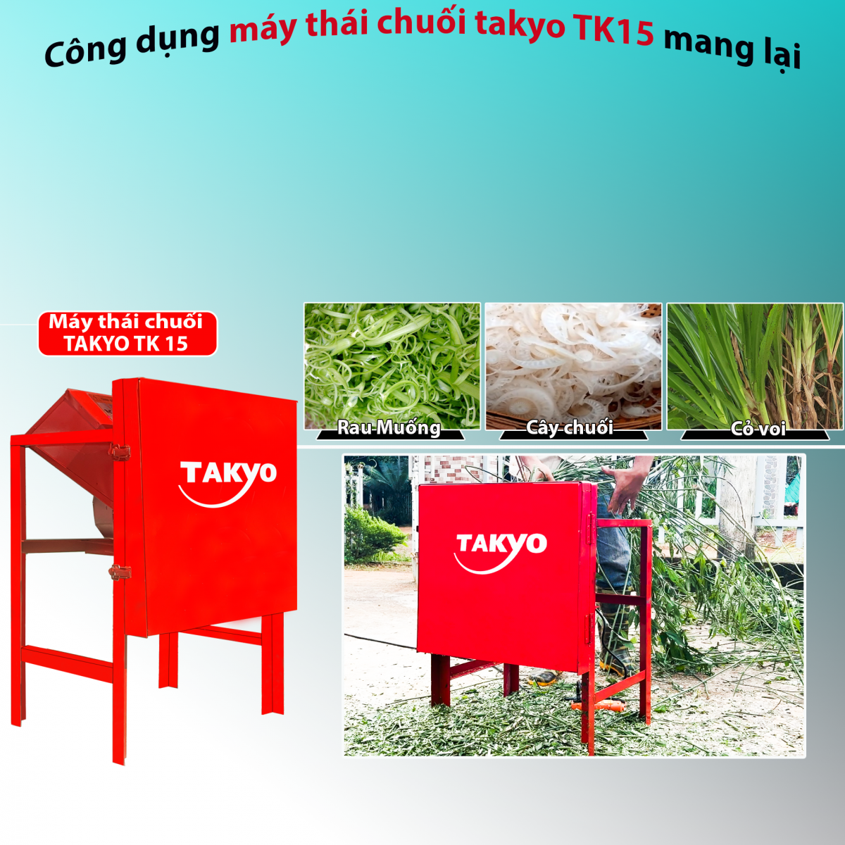 Công dụng của máy băm cỏ Takyo TK 15