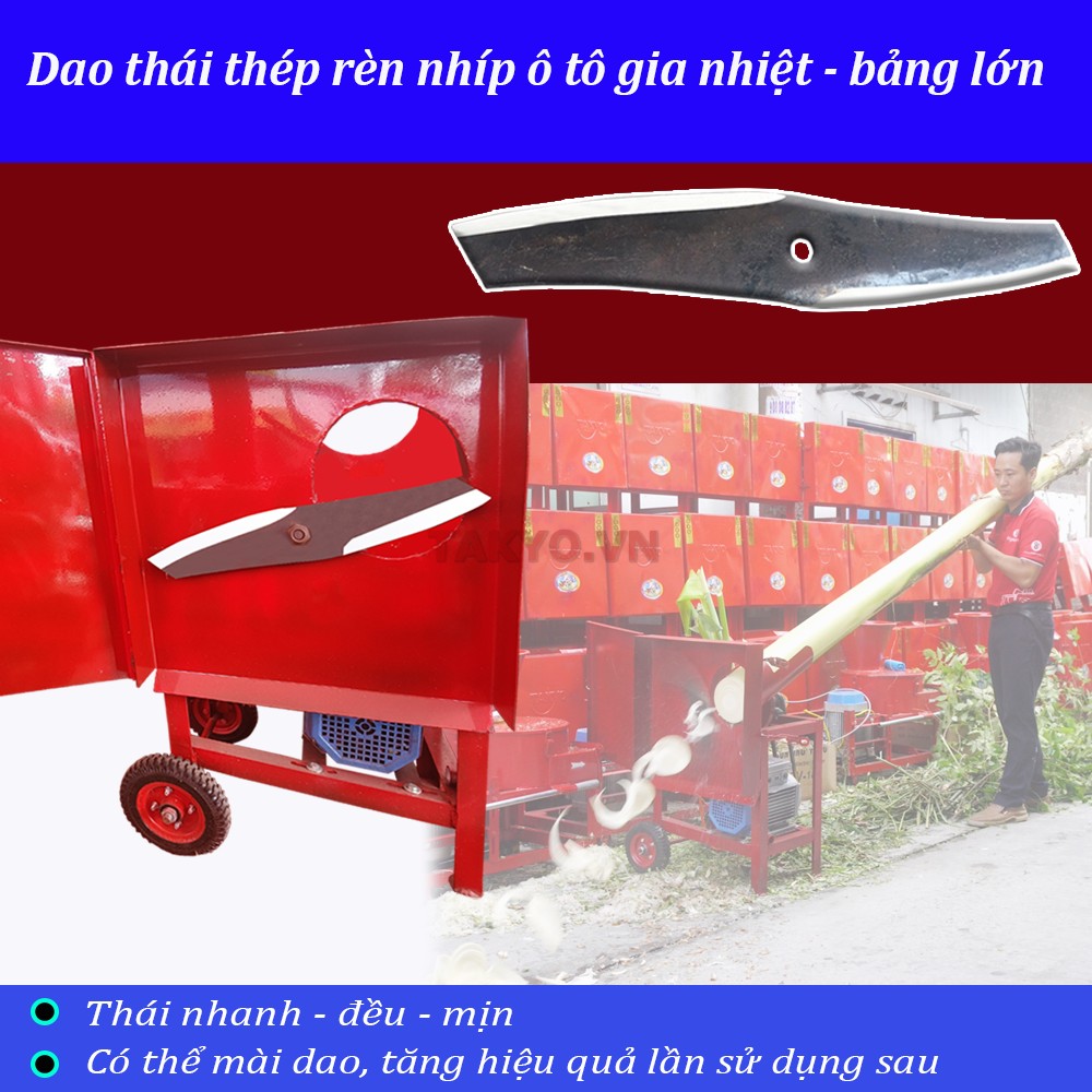 Dao thái của máy thái chuối TK 1800 sử dụng thép nhíp ô tô gia nhiệt vô cùng sắc bén