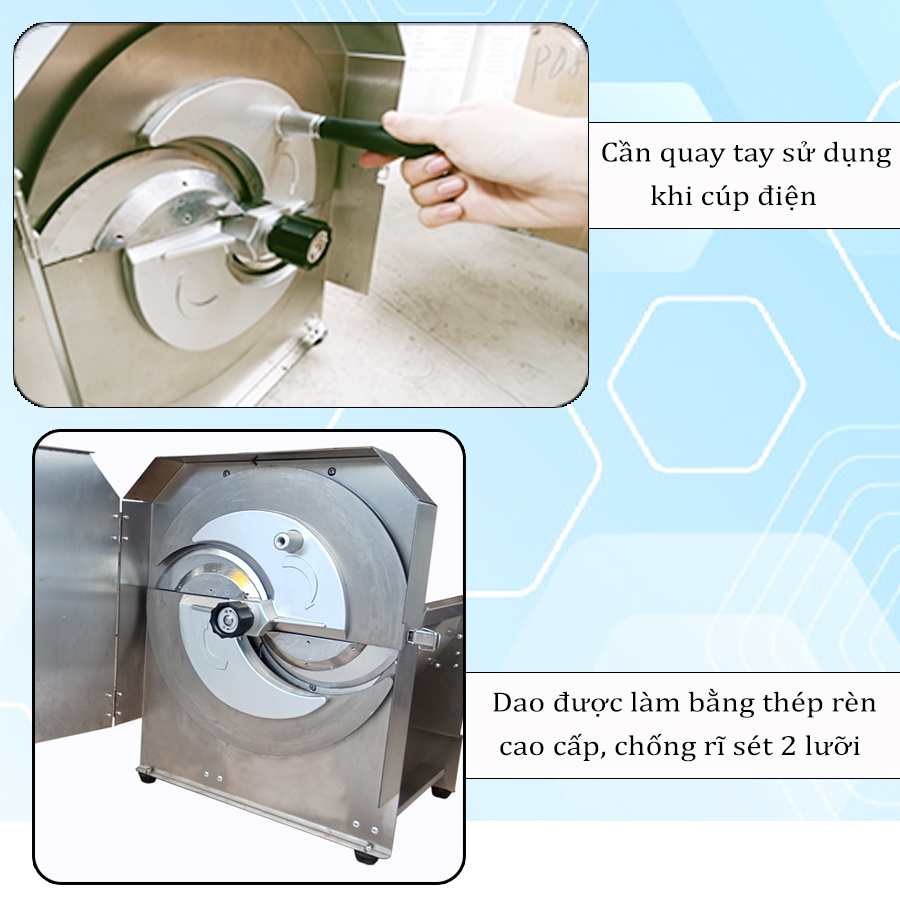 Cấu tạo dao thái của máy thái bắp chuối inox