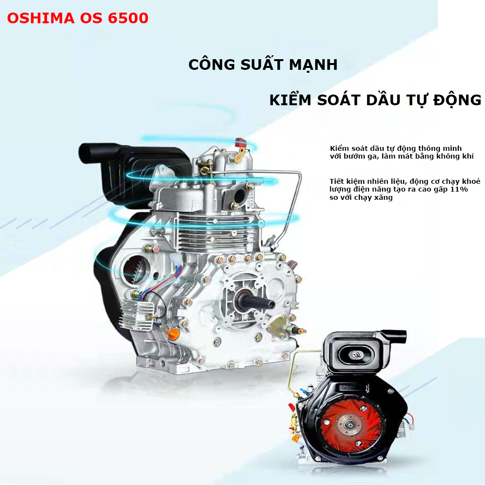 Công suất động cơ của máy phát điện Oshima Os 6500