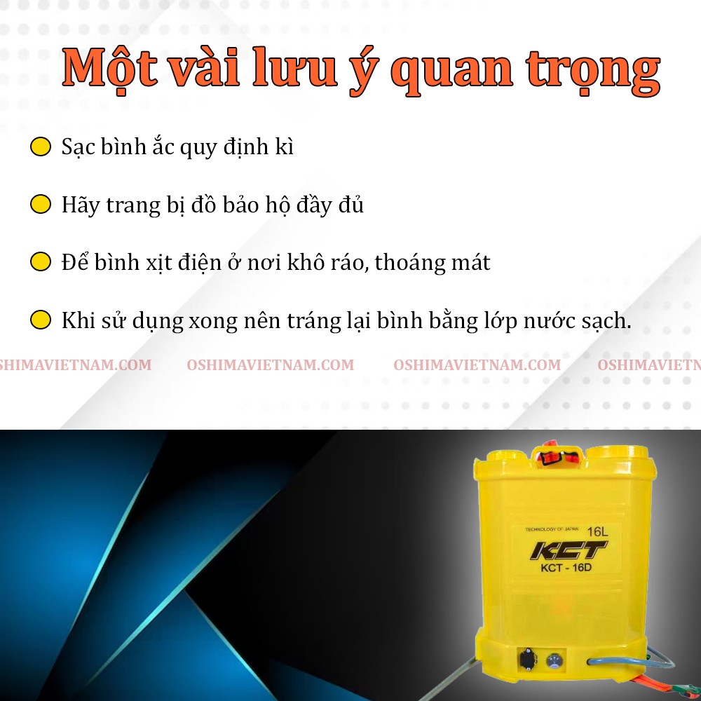 Cách bảo quản bình xịt điện KCT 16 D tốt nhất