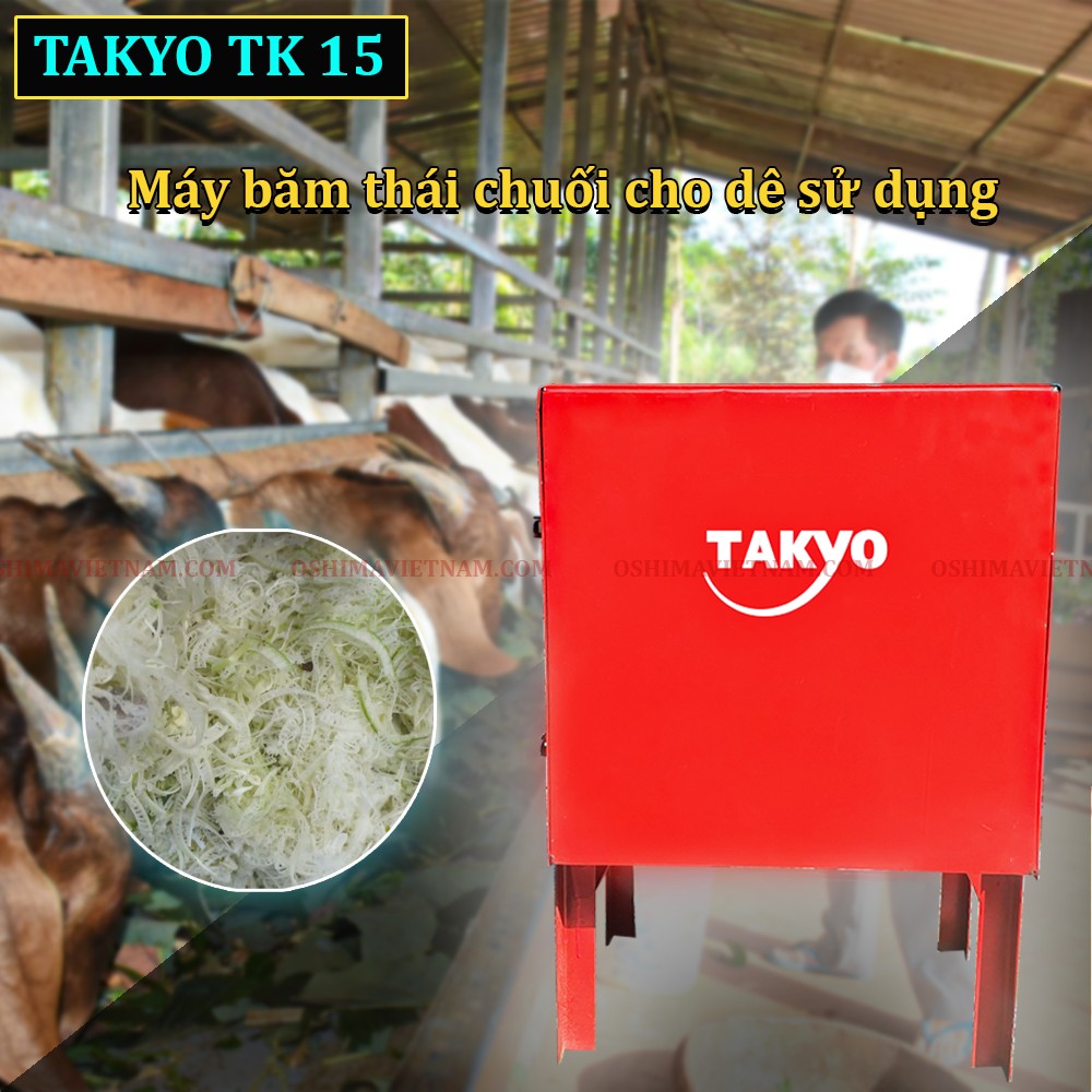 Bán máy băm thái chuối nhuyễn Takyo TK 15 cho dê tại Vĩnh long
