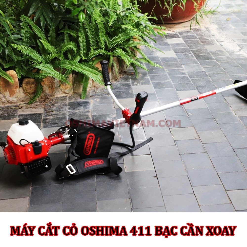 Máy cắt cỏ Oshima 411 bạc cần xoay