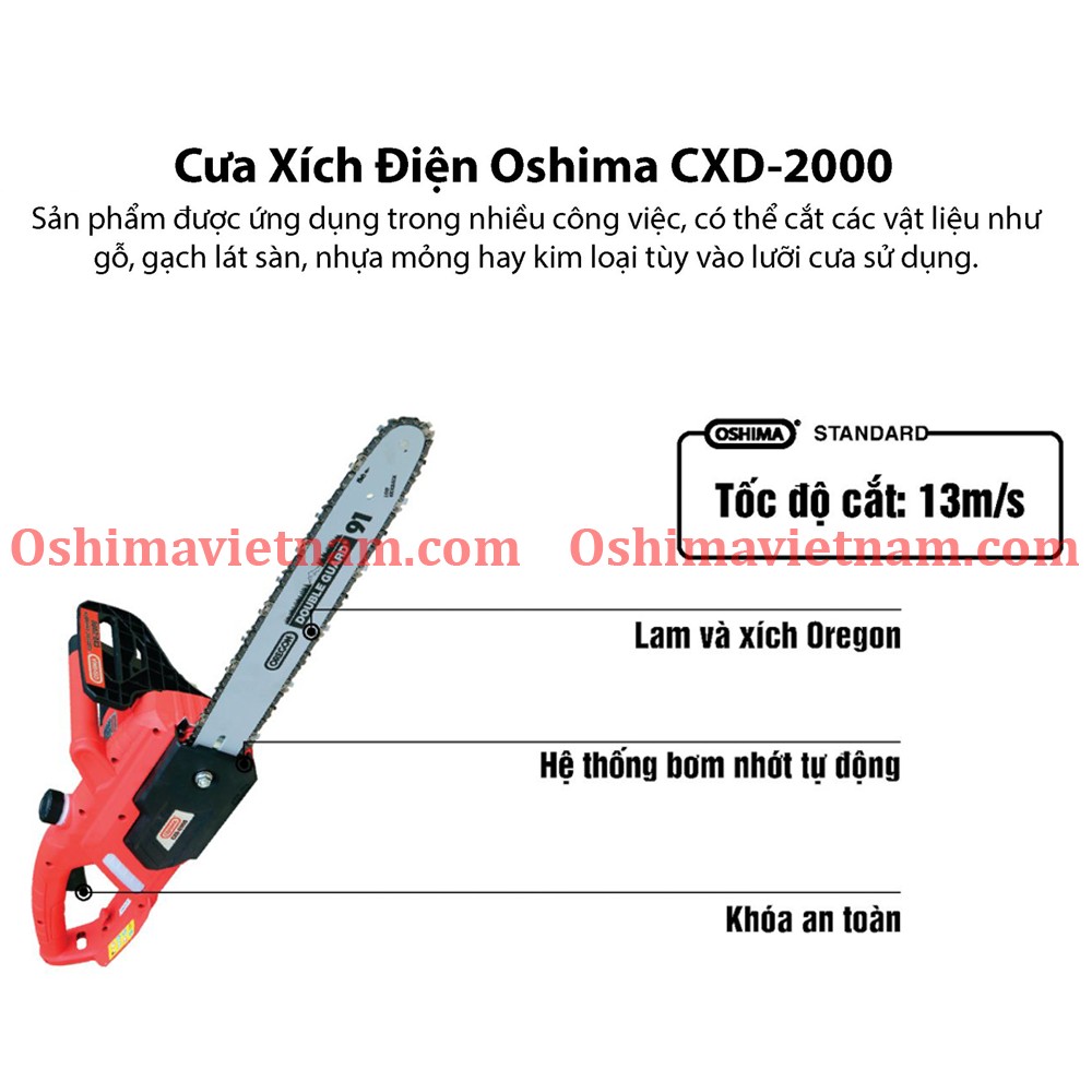 Ứng dụng của máy cưa xích Oshima CXD 2000