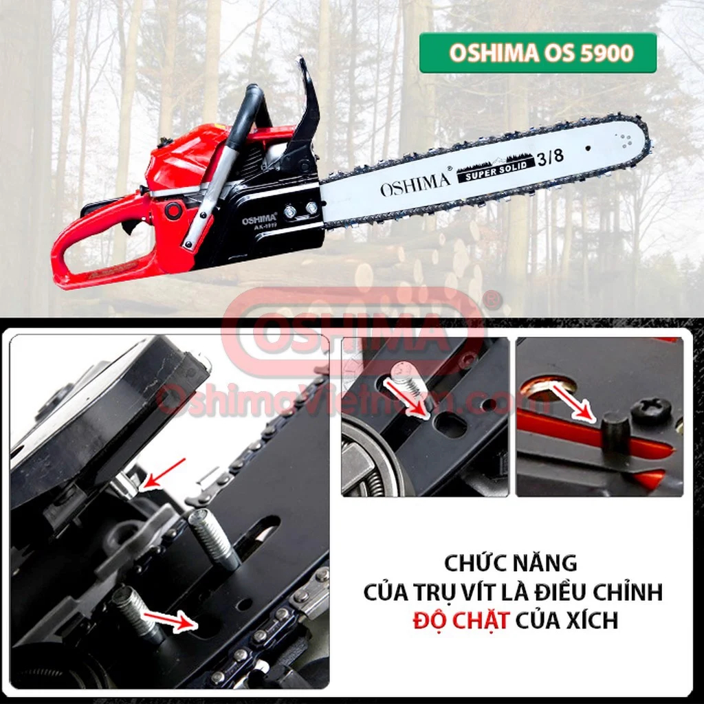 Bộ tăng dây xích của máy cưa xích Oshima OS 5900