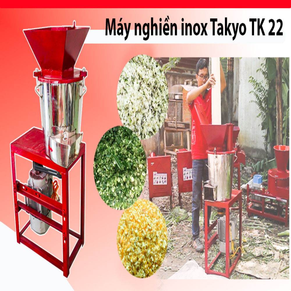 Máy băm nghiền đa năng thùng inox Takyo TK 22 chính hãng