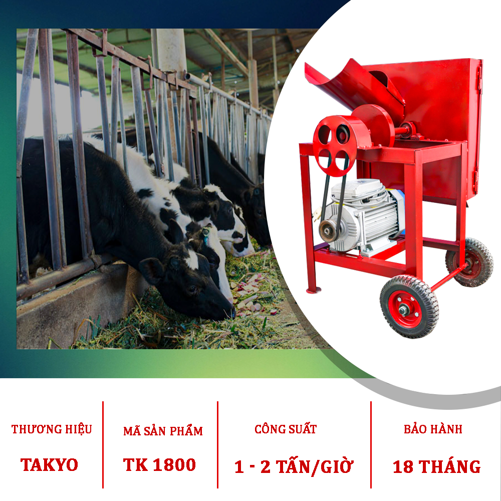 Máy thái rau chuối Takyo TK 1800 được bảo hành cho bà con lên tới 18 tháng, mô-tơ 1 đổi 1 trong vòng 12 tháng nếu có lỗi do nhà sản xuất