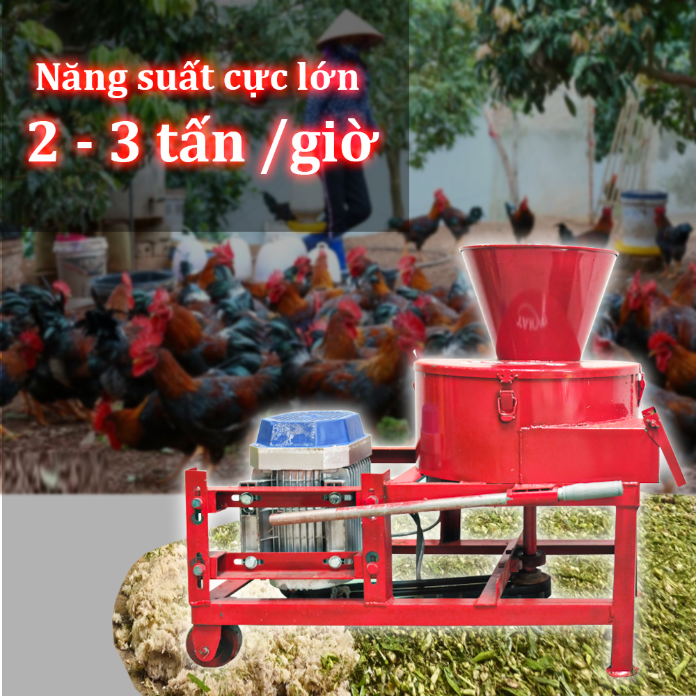 Năng suất của máy băm chuối đa năng Takyo TK 3000 lên đến 2-3 tấn/ giờ, máy sẽ đáp ứng được đầy đủ nguồn thức ăn cho vật nuôi