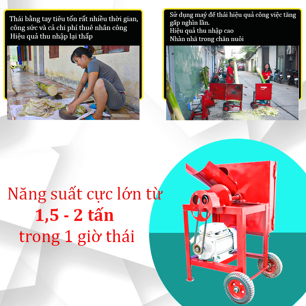 Năng suất của máy thái cỏ Takyo TK 1800 đa năng có năng suất đang kinh ngạc lên đến 2 tấn trên một giờ