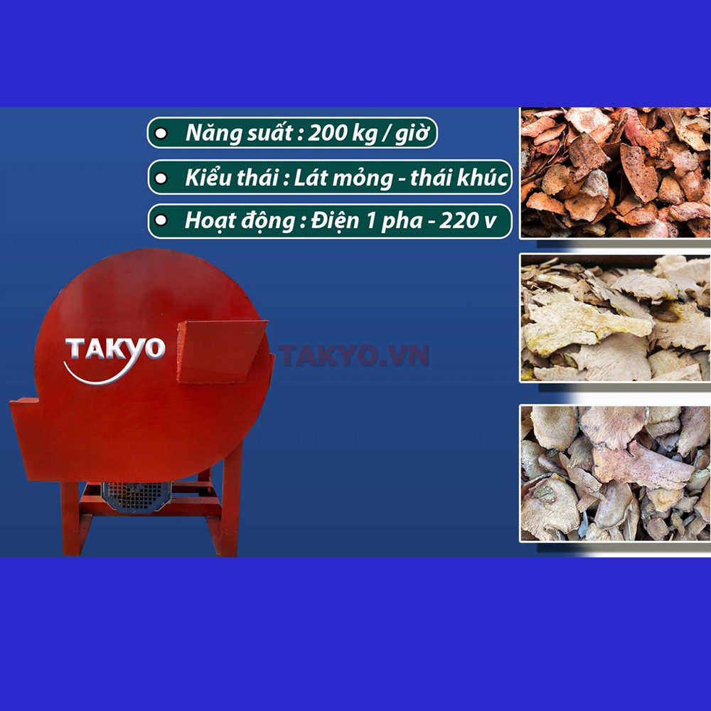Năng suất của máy thái thuốc nam Takyo TK 2200 Plus