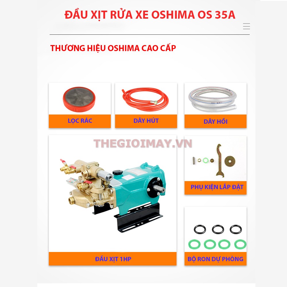 Phụ kiện đi kèm theo đầu xịt thuốc Oshima OS 35 A