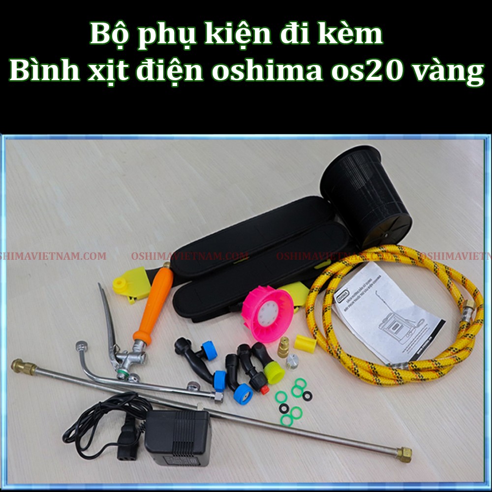 Linh kiện kèm theo của bình xịt điện oshima os 20 vàng