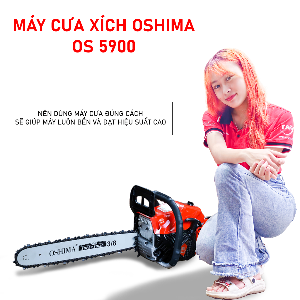 Sử dụng máy cưa xích Oshima Os 5900 đúng cách giúp máy luôn ổn đinh và hoạt động mạnh mẽ