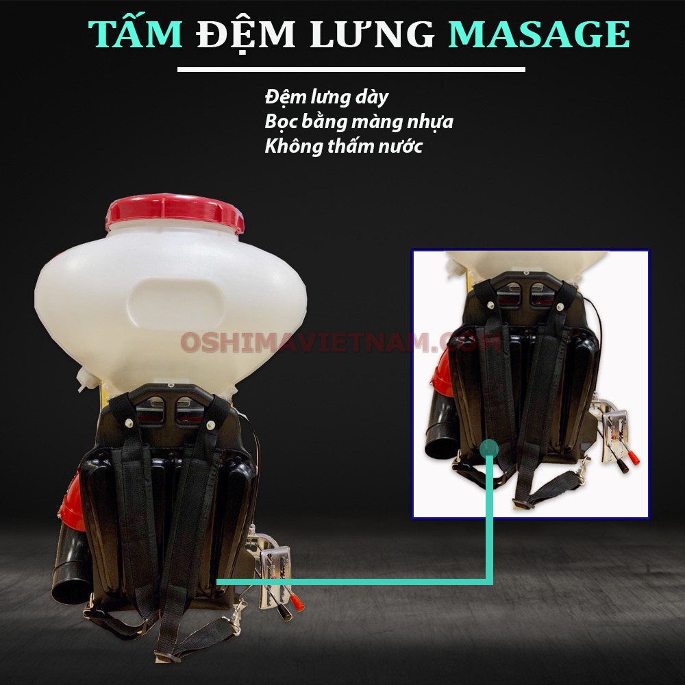 Đệm lưng êm ái của bình xạ phân Thái Lan Oshima T-3WF