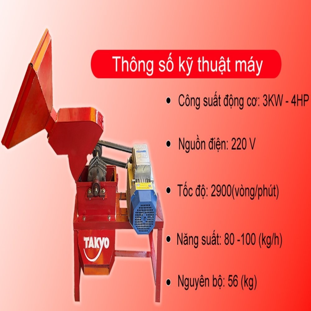 thông số kỹ thuật của máy băm nghiền buồng thẳng takyo tk 10