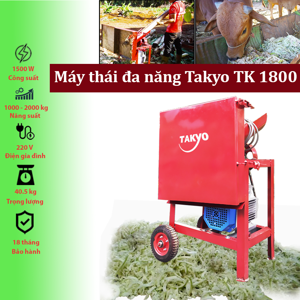 Thông số kỹ thuật của máy thái thức ăn Takyo TK 1800