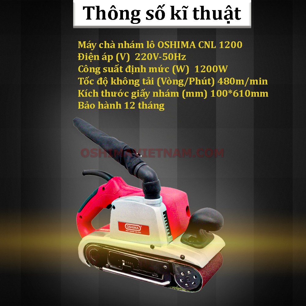 Thông số kỹ thuật của máy chà nhám lô Oshima CNL 1200