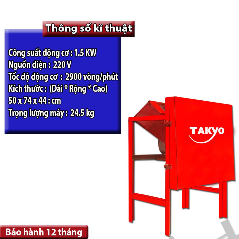 Thông số kỹ thuật của máy băm cỏ Takyo TK 15