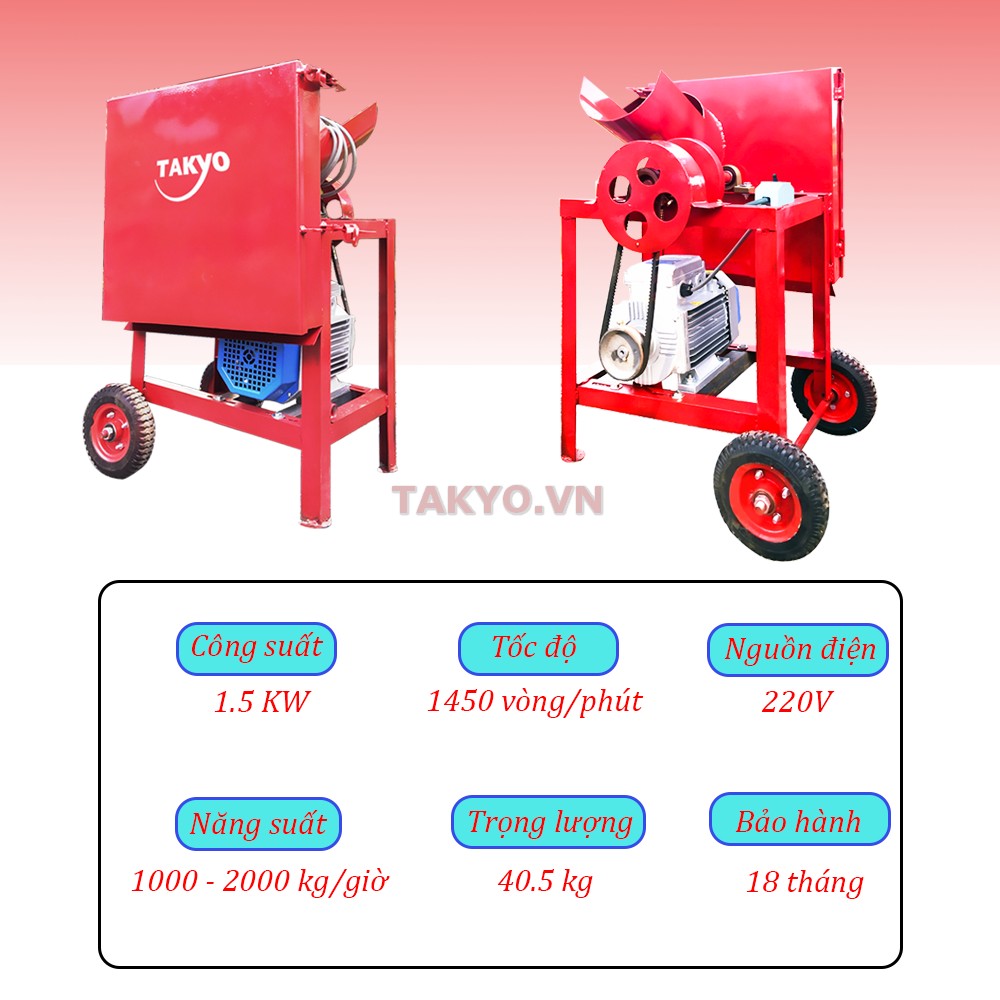 Thông số kỹ thuật của máy thái chuối hỗn hợp Takyo TK 1800