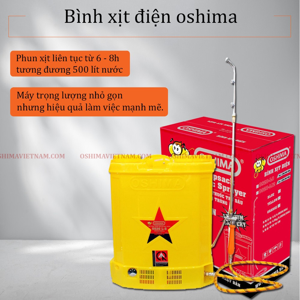 Bình xịt thuốc oshima làm việc vô cùng nhanh chóng và hiệu quả, giúp bà con nông dân tiết kiệm tối đa thời gian và công sức