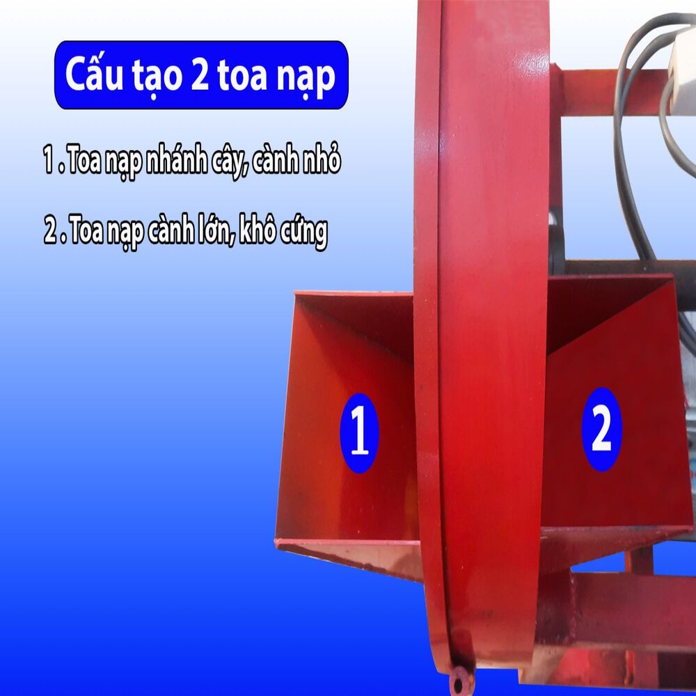 Máy băm cành thuốc nam được thiết kế cải tiến mới với đường đưa nguyên liệu vào dạng phễu hở