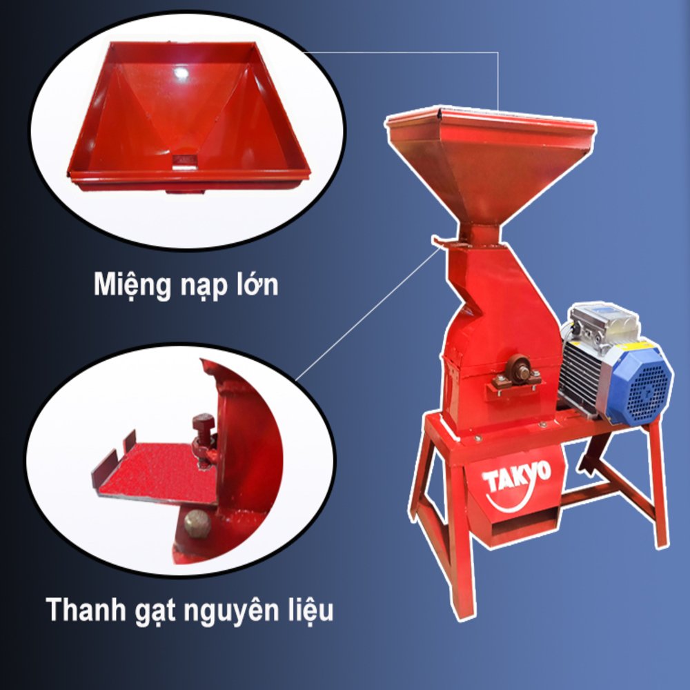 Máy băm nghiền buồng thẳng takyo tk 10 được thiết kế toa nạp nguyên liệu rộng rãi chứa 1-2 kg, dạng phễu đứng 