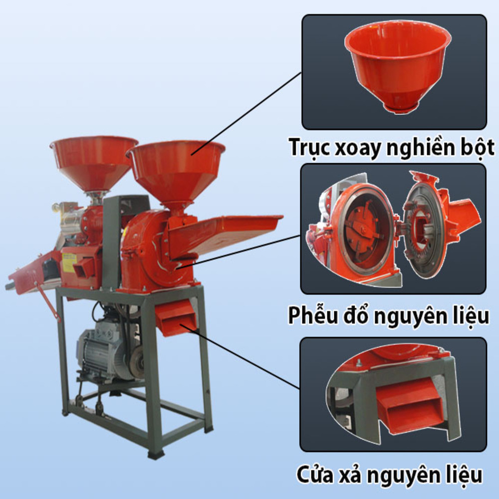đầu nghiền của máy xát gạo takyo tk 220 có tuổi thọ cao, năng suất từ 200 đến 300kg mỗi giờ