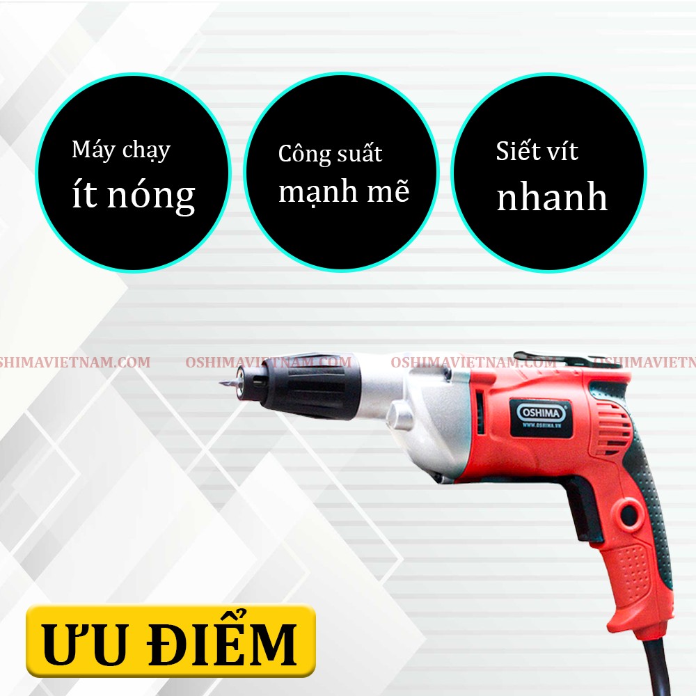 Máy siết vít Oshima MSV 500 sử dụng bạc đạn NSK Nhật Bản nên có chất lượng tốt và tuổi thọ bền bỉ