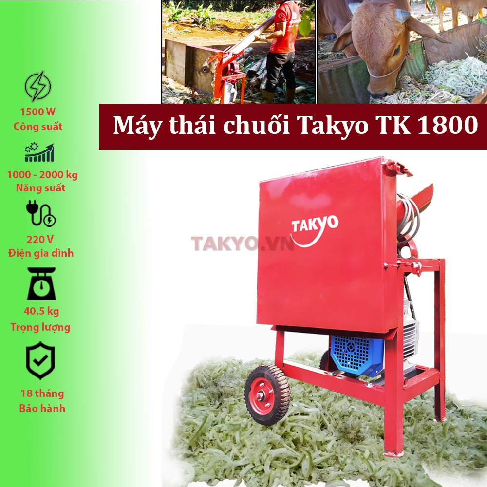 Ưu điểm của máy băm cỏ, thái chuối Takyo TK 1800