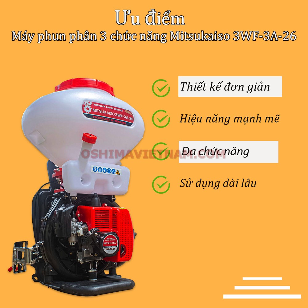 Ưu điểm của bình xịt xạ phân Mitsukaisho 3WF-3A-26